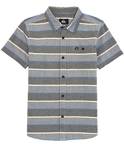 Quiksilver Big Boys 8-20 Cali Sunrise Short Sleeve Yarn-Dyed Stripe Woven Shirt