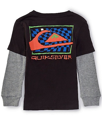 Quiksilver Big Boys 8-20 Long Sleeve Check Box Graphic T-Shirt