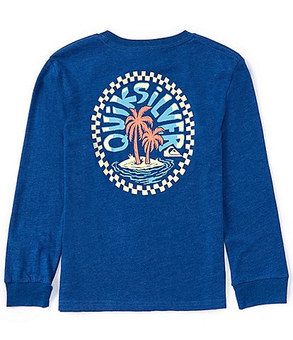 Quiksilver Big Boys 8-20 Long Sleeve Check Island Graphic T-Shirt