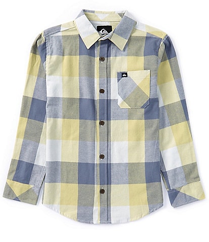 Quiksilver Big Boys 8-20 Long Sleeve Yarn-Dyed Plaid Brushed Twill Flannel Shirt