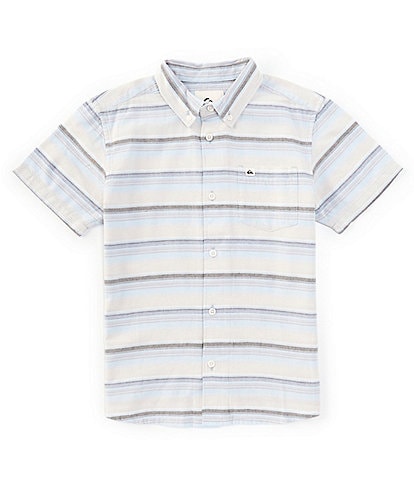 Quiksilver Big Boys 8-20 Short Sleeve Oxford-Stripe Shirt