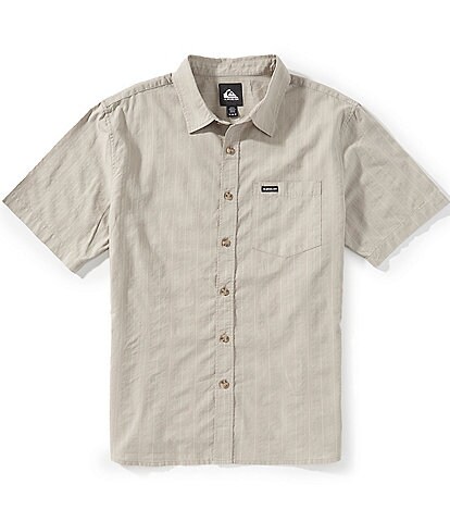 Quiksilver Dobby Stripe Collared Neckline Short Sleeve Button Front Seersucker Shirt