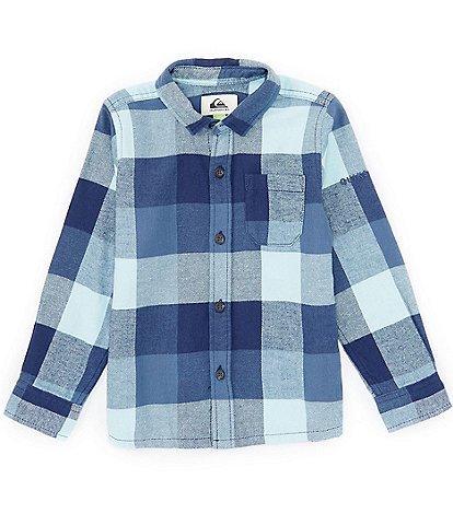 Quiksilver Little Boys 2T-7 Long Sleeve Motherfly Yard Dye Checks Button-Up Shirt