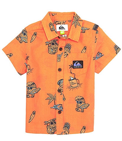 Quiksilver Little Boys 2T-7 Short Sleeve Nono Surfday Button Front Shirt