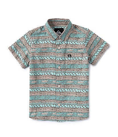 Quiksilver Little Boys 2T-7 Short Sleeve Heritage Print Woven Shirt