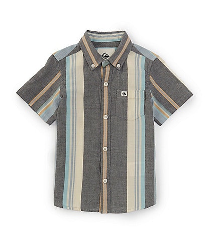Quiksilver Little Boys 2T-7 Short Sleeve Striped Oxford Shirt