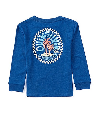 Quiksilver Little Boys 4-7 Long Sleeve Check Island Graphic T-Shirt