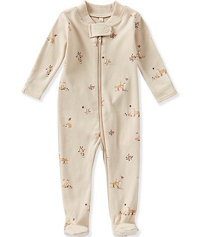 Quincy Mae Baby Boys Fox Zip Footed Coverall