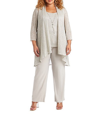 Le Bos 3-Piece Embroidered Trim Duster Pant Set #Dillards