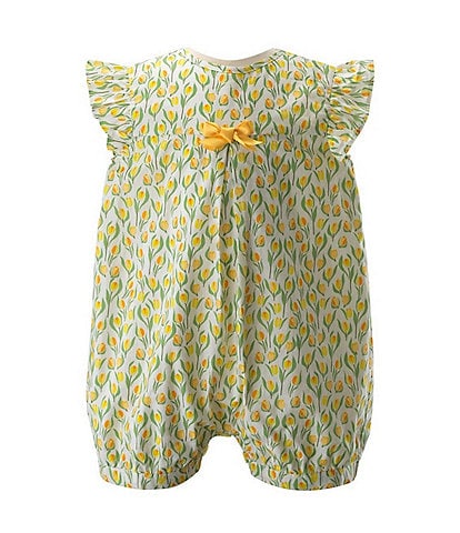 Rachel Riley Baby Girls 3-24 Months Round Neck Cap Ruffle Sleeve Ditsy Romper Suit