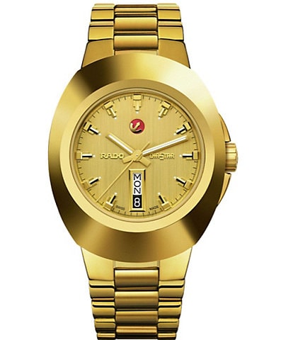 RADO Men's The Original Automatic Gold Stainless Steel Sapphire Bracelet Watch