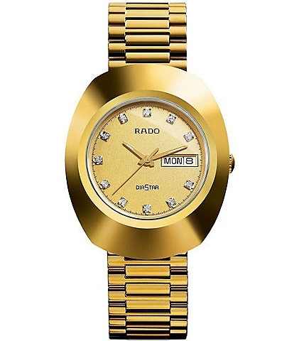 RADO Men's The Original Quartz Analog Gold Stainless Steel Bracelet Watch