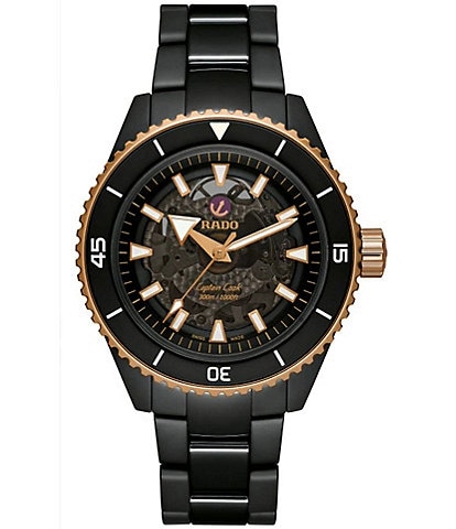 RADO Unisex Captain Cook High-Tech Automatic Black Titanium Bracelet Watch