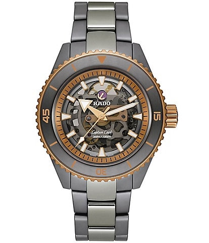 RADO Unisex Captain Cook High-Tech Automatic Two Tone Titanium Bracelet Watch