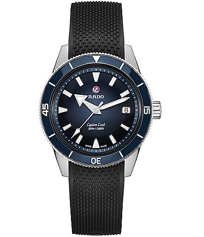 RADO Unisex Captain Hook Automatic Leather Strap Watch