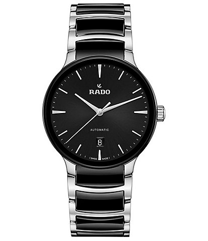 RADO Unisex Centrix Automatic Two Tone Black Stainless Steel Bracelet Watch