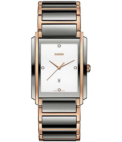 RADO Unisex Integral Diamonds Quartz Analog Two Tone Stainless Steel Bracelet Watch