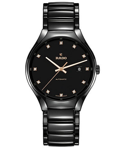 RADO Unisex True Automatic Black Titanium Bracelet Watch