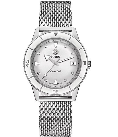 RADO Women's Captain Cook Automatic Stainless Steel Mesh Watch