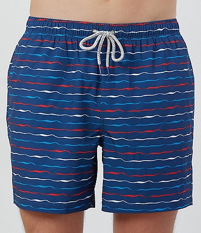 Rainforest Wavy Waters 6" Inseam Swim Trunks