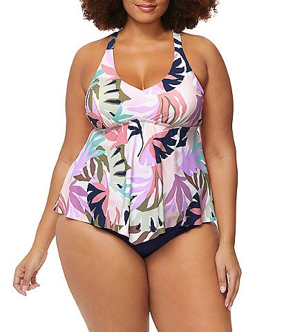 Raisins Curve Plus Size Taormina Aviva Underwire Tankini Swim Top & Tummy Control High Waist Swim Bottom