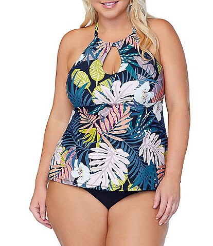 dillards plus size swimwear