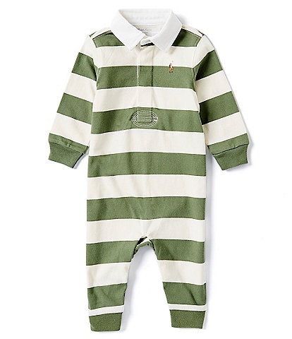 Ralph Lauren Baby Boys 3-12 Months Long Sleeve Striped Jersey Rugby Coverall
