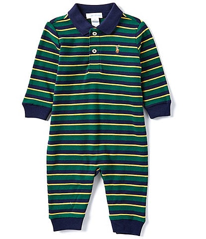 Ralph Lauren Baby Boys 3-12 Months Long Sleeve Striped Polo Coveralls