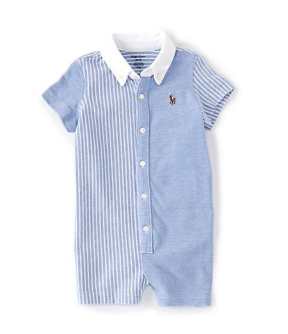 Ralph Lauren Baby Boys 3-24 Months Short-Sleeve Colorblock/Stripe Shortall