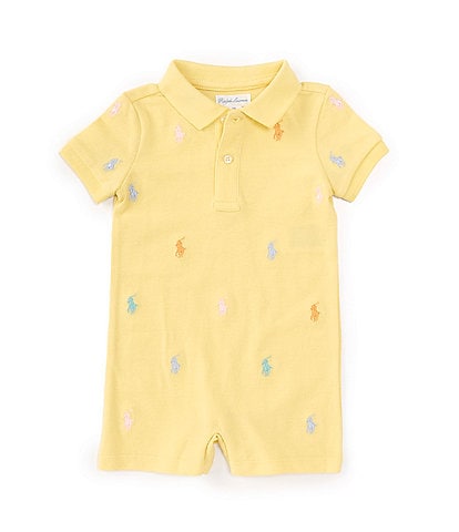 Ralph Lauren Baby Boys 3-12 Months Short Sleeve Polo Pony Mesh Polo Coverall
