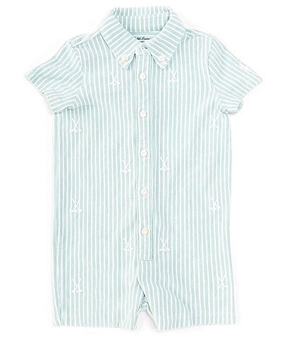 Ralph Lauren Baby Boys 3-12 Months Short Sleeve Striped Knit/Oxford Shortall