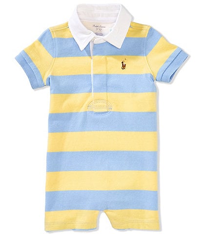 Ralph Lauren Baby Boys 3-12 Months Short Sleeve Striped Rugby Shortall