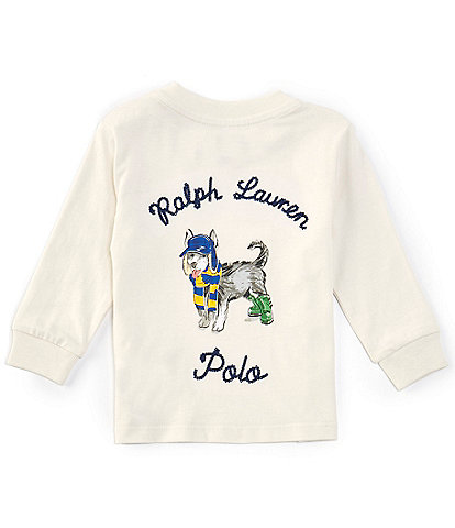 Ralph Lauren Baby Boys 3-24 Months Long Sleeve Dog-Print Jersey T-Shirt