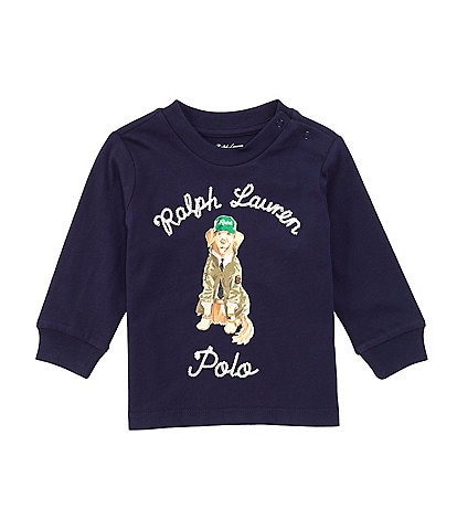 Ralph Lauren Baby Boys 3-24 Months Long Sleeve Dog Print T-Shirt