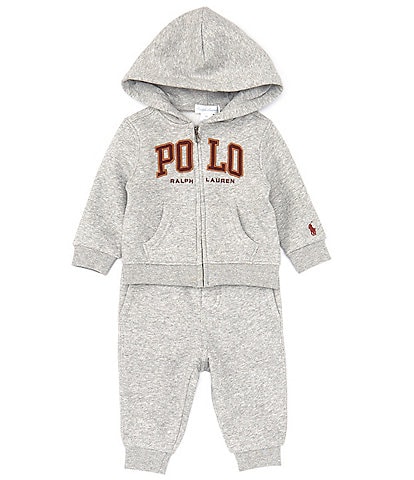 Ralph Lauren Baby Boys 3-24 Months Long Sleeve Logo Fleece Full-Zip Hoodie & Pants Set