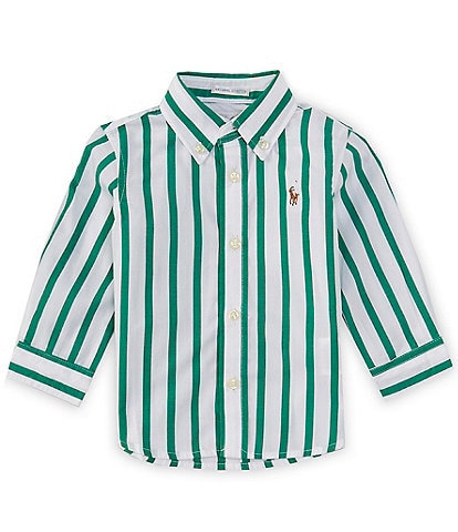 Ralph Lauren Baby Boys 3-24 Months Long Sleeve Striped Poplin Shirt