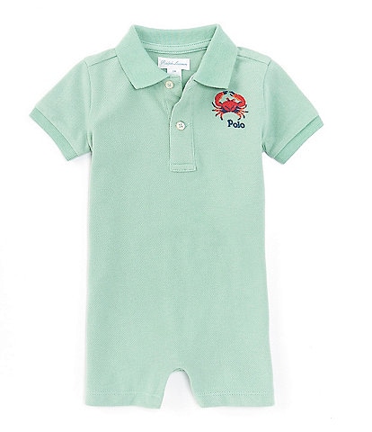 Ralph Lauren Baby Boys 3-24 Months Short Sleeve Crab-Embroidered Shortall