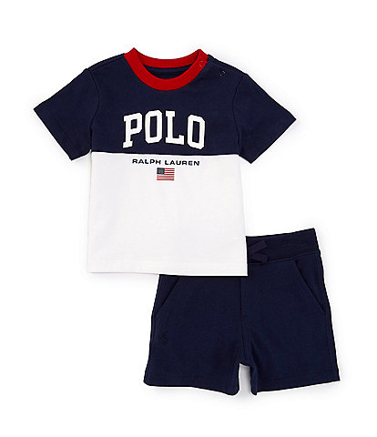 Ralph Lauren Baby Boys 3-24 Months Short-Sleeve Logo Jersey T-Shirt & Solid Shorts Set