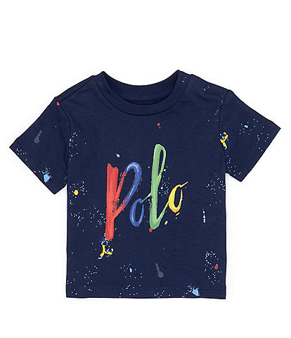 Ralph Lauren Baby Boys 3-24 Months Short Sleeve Paint Splatter Logo Jersey T-Shirt