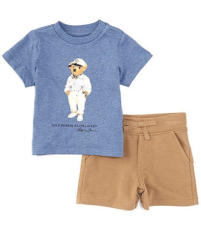 Ralph Lauren Baby Boys 3-24 Months Short-Sleeve Polo Bear Jersey T-Shirt & French Terry Shorts Set