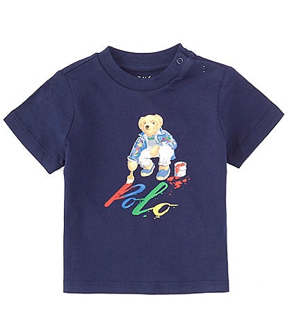 Ralph Lauren Baby Boys 3-24 Months Short Sleeve Painting Polo Bear Jersey T-Shirt