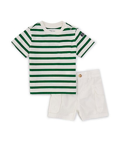 Ralph Lauren Baby Boys 3-24 Months Short-Sleeve Striped Jersey T-Shirt & Solid Poplin Cargo Short Set