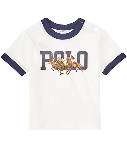 Ralph Lauren Baby Boys 3-24 Months Short Sleeve Triple Pony Logo T-Shirt