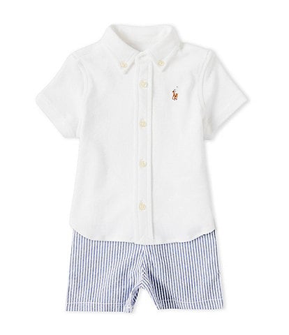 Ralph Lauren Baby Boys 3-24 Months Short-Sleeve Woven Shirt & Seersucker Shorts Set