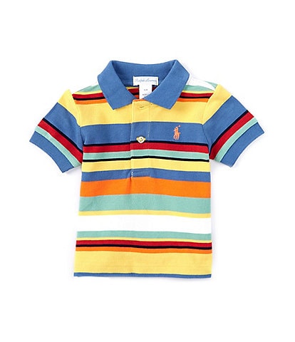 Ralph Lauren Baby Boys 3-24 Short Sleeve Striped Mesh Polo Shirt