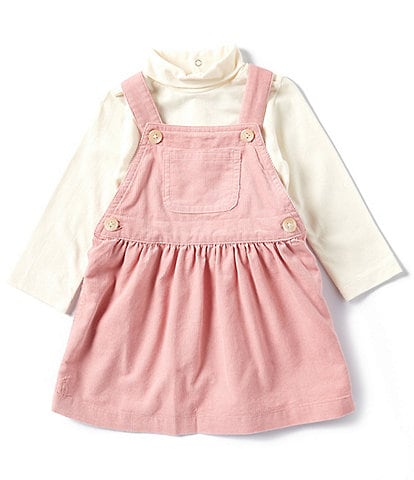 Ralph Lauren Baby Girls 3-24 Months Bib-Pocket Corduroy Dress & Long Sleeve Turtleneck Jersey Bodysuit Set