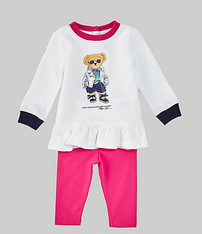 Ralph Lauren Baby Girls 3-24 Months Long Sleeve Fleece Sweatshirt & Legging Set