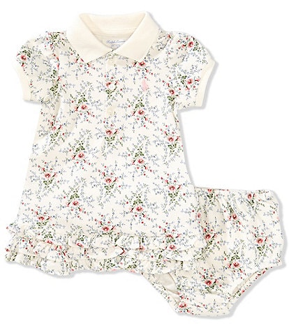 Ralph Lauren Baby Girls 3-24 Months Puffed-Sleeve Floral A-Line Dress