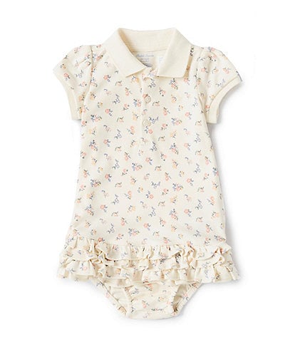 Ralph Lauren Baby Girls 3-24 Months Puffed-Sleeve Floral-Print Polo Dress