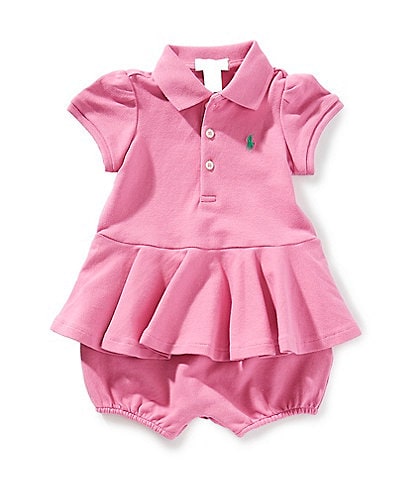 Ralph Lauren Baby Girls 3-24 Months Puffed-Sleeve Stretch Mesh Skirted Romper